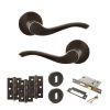 Old English Warwick Door Handle Pack (3 Lever Lock Set - 2.5" CE Sashlock, 3" Fire Rated Hinges x3) - Urban Dark Bronze