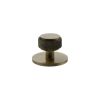 Millhouse Brass Eiffel Knurled Round Cabinet Knob Handle on Backplate - Antique Brass