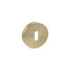 Senza Pari Key Escutcheons on Round Rose - Satin Brass