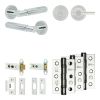 Complete Bloom Door Handle Pack - Heavy Duty Tubular Bathroom (Plain Thumb Turn) - Polished Chrome - 76mm / 3-inch Hinges - JE-B31B2-PC