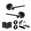 Senza Pari Darrio Door Handle Pack (Euro Lock Set - 2.5" CE Sashlock, 3" Fire Rated Hinges x3) - Matt Black