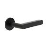 CR-101 Black Fixed Dead Round Rose Door Handle - By Frelan Hardware - CR-101A3MB