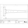 Pewter 12" Penny End T Hinge (pair)