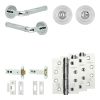 Complete Midtown Door Handle Pack - Heavy Duty Tubular Bathroom (Standard Thumb Turn) - Polished Chrome - 102mm / 4-inch Hinges - JE-G32A3-PC