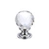 Zoo Hardware Glass Ball Cabinet Knob - Facetted 25mm - Chrome