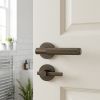 Complete Bari Door Handle Pack - Heavy Duty Tubular Bathroom (Knurled Thumb Turn) - Dark Bronze - 76mm / 3-inch Hinges - JE-D31B1-DB