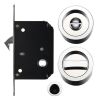 Zoo Hardware Sliding Door Lock Set - Suitable for 35-45mm Thick Doors - Polished Chrome