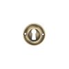 Old English Solid Brass Open Key Hole Escutcheons - Matt Antique Brass (Pair)