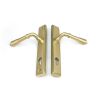 Satin Brass Reeded Slimline Lever Espag. Lock Set