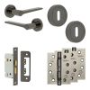 Complete Gio Door Handle Pack - Sashlock - Black Nickel - 65mm / 4-inch Hinges - JE-E7A8-BN