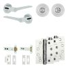 Complete Gio Door Handle Pack - Heavy Duty Tubular Bathroom (Standard Thumb Turn) - Polished Chrome - 102mm / 4-inch Hinges - JE-E32A3-PC