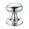 Zoo Hardware Oval Mortice Knob Furniture 62.5mm Rose dia. - Polished Chrome