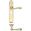 Zoo Hardware Arundel Lever Euro Lock (47.5mm c/c) Furniture - Long Plate 245 x 42mm - Polished Brass
