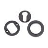 Matt Black Round Euro Escutcheon (Plain)