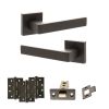 STATUS Montana Door Handle Pack (Latch Set - 2.5" CE Latch, 4" Fire Rated Hinges x3) - Urban Dark Bronze
