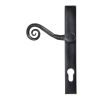 Black Monkeytail Slimline Lever Espag. Lock Set - LH