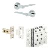 Complete Gio Door Handle Pack - Internal Doors - Polished Chrome - 64mm / 4-inch Hinges - JE-E1A-PC
