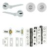 Complete Gio Door Handle Pack - Heavy Duty Tubular Bathroom (Standard Thumb Turn) - Polished Chrome - 64mm / 3-inch Hinges - JE-E30B3-PC
