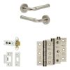 Complete Midtown Door Handle Pack - Heavy Duty Latch - Satin Nickel - 76mm / 3-inch Hinges - JE-G21B-SN