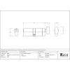 Pewter 45/45 5pin Euro Cylinder/Thumbturn