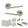 STATUS Alabama Door Handle Pack (Euro Lock Set - 3" CE Sashlock, 4" Fire Rated Hinges x3) - Satin Nickel