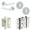Complete Hex Door Handle Pack - Sashlock - Polished Chrome - 65mm / 3-inch Hinges - JE-C7B8-PC