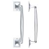 Zoo Hardware Pull Handle on Square Rose - Polished Chrome