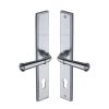 Heritage Brass Multi-Point Door Handle Lever Lock Colonial LH Design Satin Chrome finish