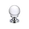 Zoo Hardware Glass Ball Cabinet Knob - Plain 30mm - Chrome