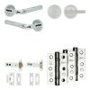 Complete Midtown Door Handle Pack - Heavy Duty Tubular Bathroom (Knurled Thumb Turn) - Polished Chrome - 102mm / 3-inch Hinges - JE-G32B1-PC
