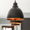 Hammered Copper Brindley Pendant in Elan Black