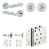 Complete Bloom Door Handle Pack - Heavy Duty Tubular Bathroom (Standard Thumb Turn) - Polished Chrome - 102mm / 4-inch Hinges - JE-B32A3-PC