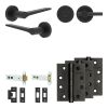 Complete Gio Door Handle Pack - Heavy Duty Tubular Bathroom (Plain Thumb Turn) - Matt Black - 102mm / 4-inch Hinges - JE-E32A2-MB