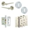 Complete Gio Door Handle Pack - Sashlock - Satin Nickel - 76mm / 4-inch Hinges - JE-E8A8-SN
