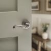 Old English Colchester Lever Door Handle on Round Rose - Matt Gun Metal (Pair)