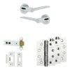 Complete Gio Door Handle Pack - Heavy Duty Latch - Polished Chrome - 102mm / 4-inch Hinges - JE-E22A-PC