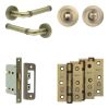 Complete Midtown Door Handle Pack - Bathroom - Antique Brass - By Frelan Hardware - JE-G5B3-AB