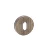 Forme Key Escutcheons on Minimal Round Rose - Yester Bronze (Pair)