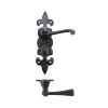 Zoo Hardware Lever on Fleur de Lys Bathroom Backplate - Black