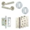 Complete Bloom Door Handle Pack - Sashlock - Satin Nickel - 76mm / 4-inch Hinges - JE-B8A8-SN