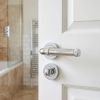 Complete Midtown Door Handle Pack - Bathroom Lock (Standard Thumb Turn) - Polished Chrome - 76mm / 4-inch Hinges - JE-G6A3-PC
