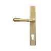Satin Brass Reeded Slimline Lever Espag. Lock Set