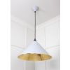 Hammered Brass Hockley Pendant in Birch