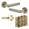 Complete Hex Door Handle Pack - Internal Doors - Antique Brass - By Frelan Hardware - JE-C3B-AB