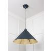 Smooth Brass Hockley Pendant in Soot
