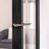 Forme Naxos Lever Door Handle on Concealed Square Rose - Satin Chrome (Pair)