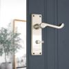 Victorian Scroll Bathroom Lever Handle 150mm Satin Nickel
