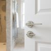 Complete Gio Door Handle Pack - Heavy Duty Tubular Bathroom (Plain Thumb Turn) - Satin Nickel - 102mm / 3-inch Hinges - JE-E32B2-SN