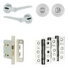 Complete Gio Door Handle Pack - Bathroom Lock (Standard Thumb Turn) - Polished Chrome - 76mm / 3-inch Hinges - JE-E6B3-PC