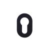 Zoo Hardware Euro Profile Escutcheon - Rosso Mini - 50 x 32 x 3 - Black